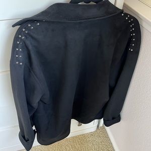 Suede black studded jacket